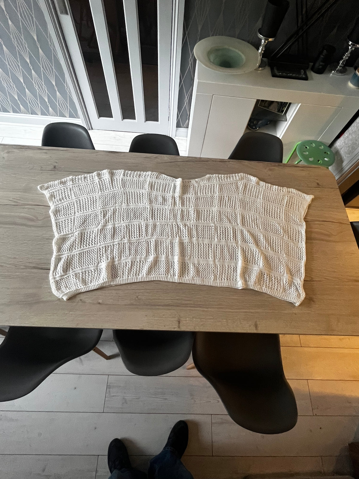 white netted poncho