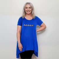 Multi Coloured Bee-Logo Hanky-Hem Swing Top
