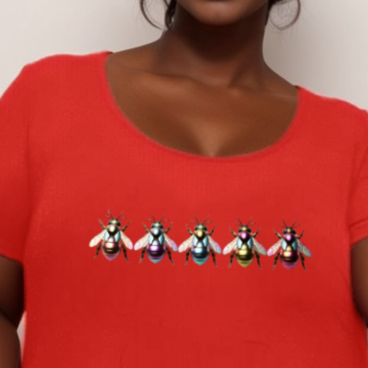Multi Coloured Bee-Logo Hanky-Hem Swing Top