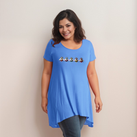 Multi Coloured Bee-Logo Hanky-Hem Swing Top