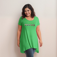 Multi Coloured Bee-Logo Hanky-Hem Swing Top