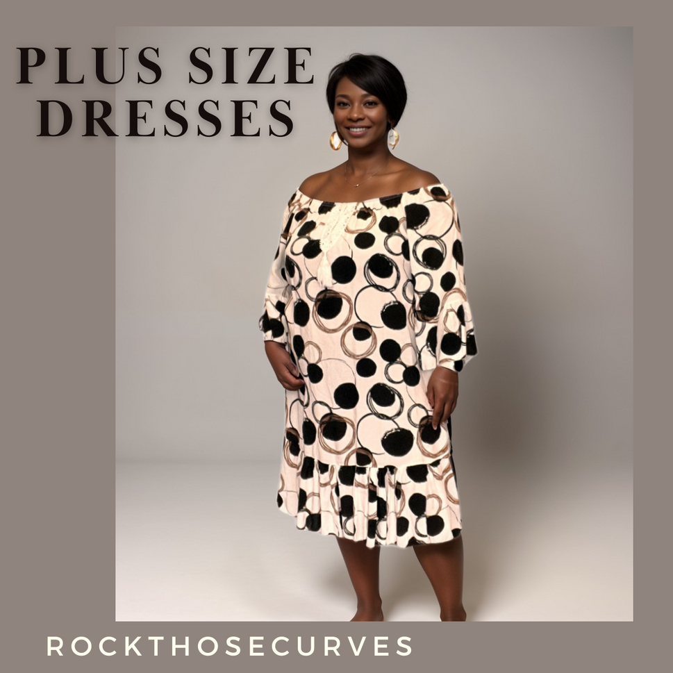 ROCKTHOSECURVES BARDOT OFF SHOULDER FRILLED HEM SUMMER DRESSCREAM / BLACK / UK 12-14