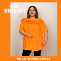 ROCKTHOSECURVES RUFFLED NECKLINE OFF SHOULDER PRETTY TOP / BLOUSE