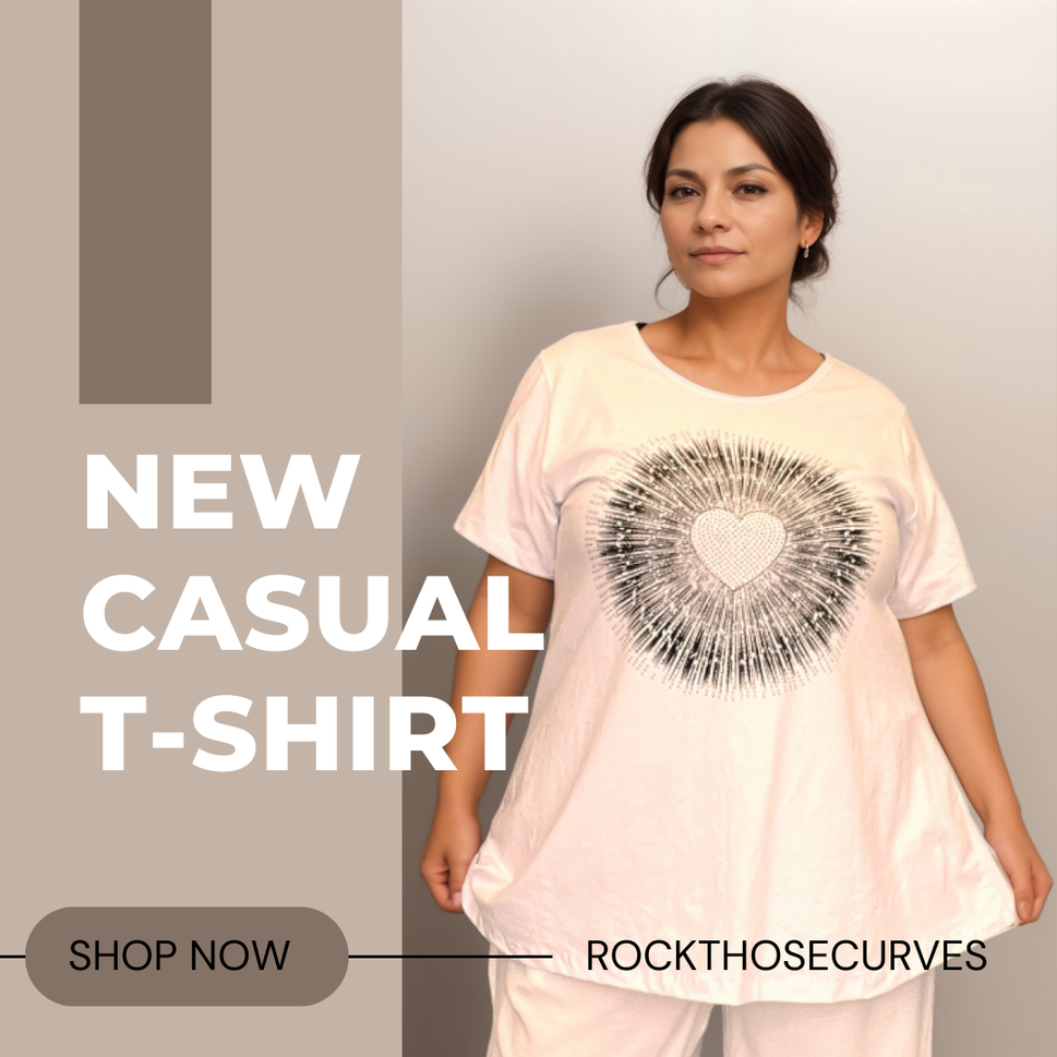 ROCKTHOSECURVES STUDDED CIRCLE A-LINE SHORT SLEEVE T-SHIRTWHITE / UK 12-14