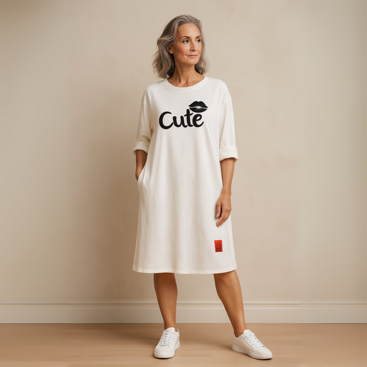 Cute Print Long Sleeve jumper dress / long top