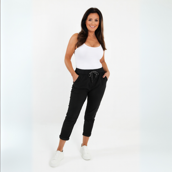Stretchy Plain Trousers / Jeans with Side Pockets