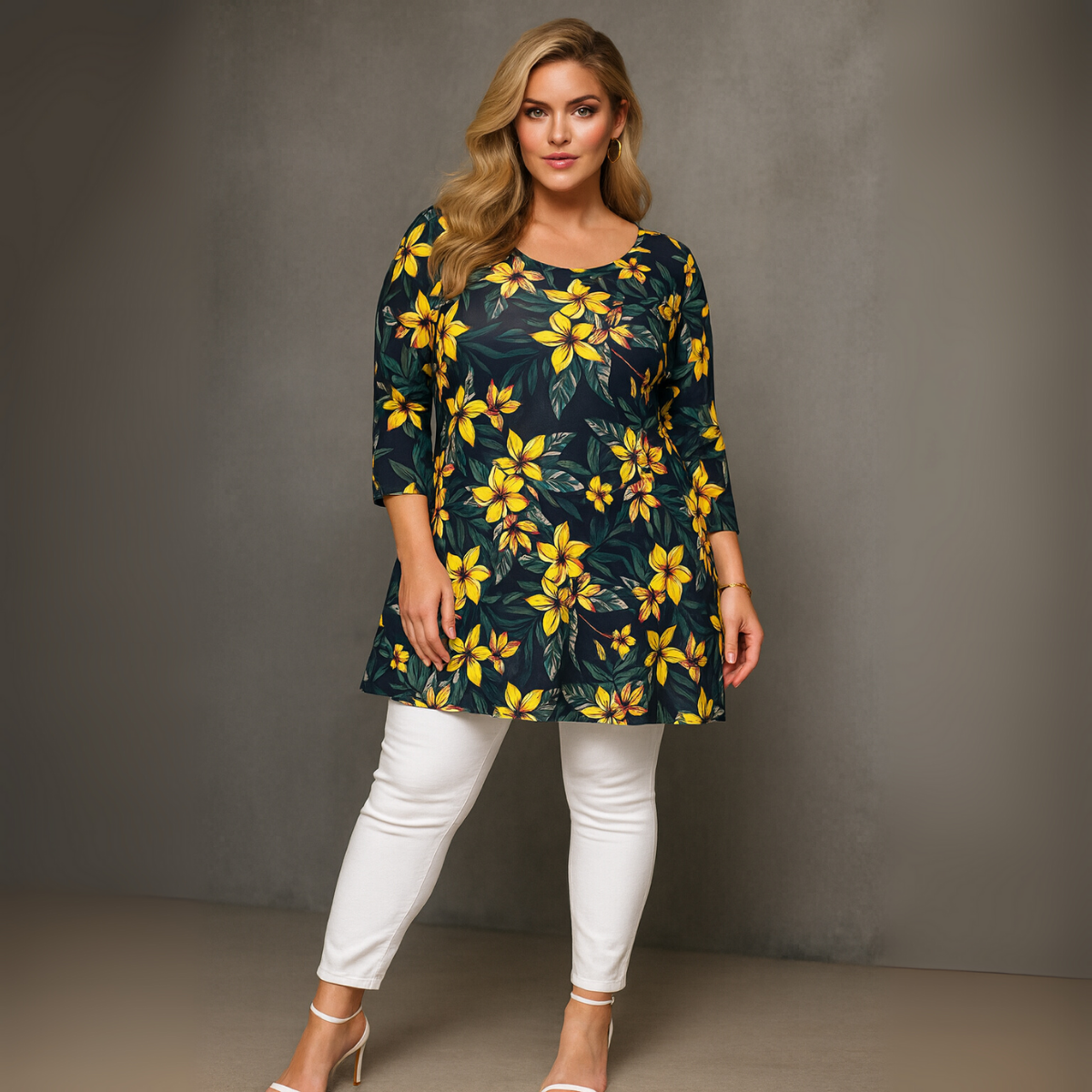 Dark Teal Yellow Swing Top