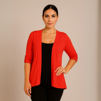 Dipped Hem Open Front Cardigan / Jacket