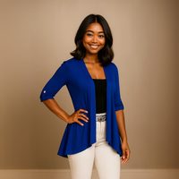 Dipped Hem Open Front Cardigan / Jacket