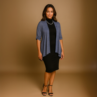 Dipped Hem Open Front Cardigan / Jacket