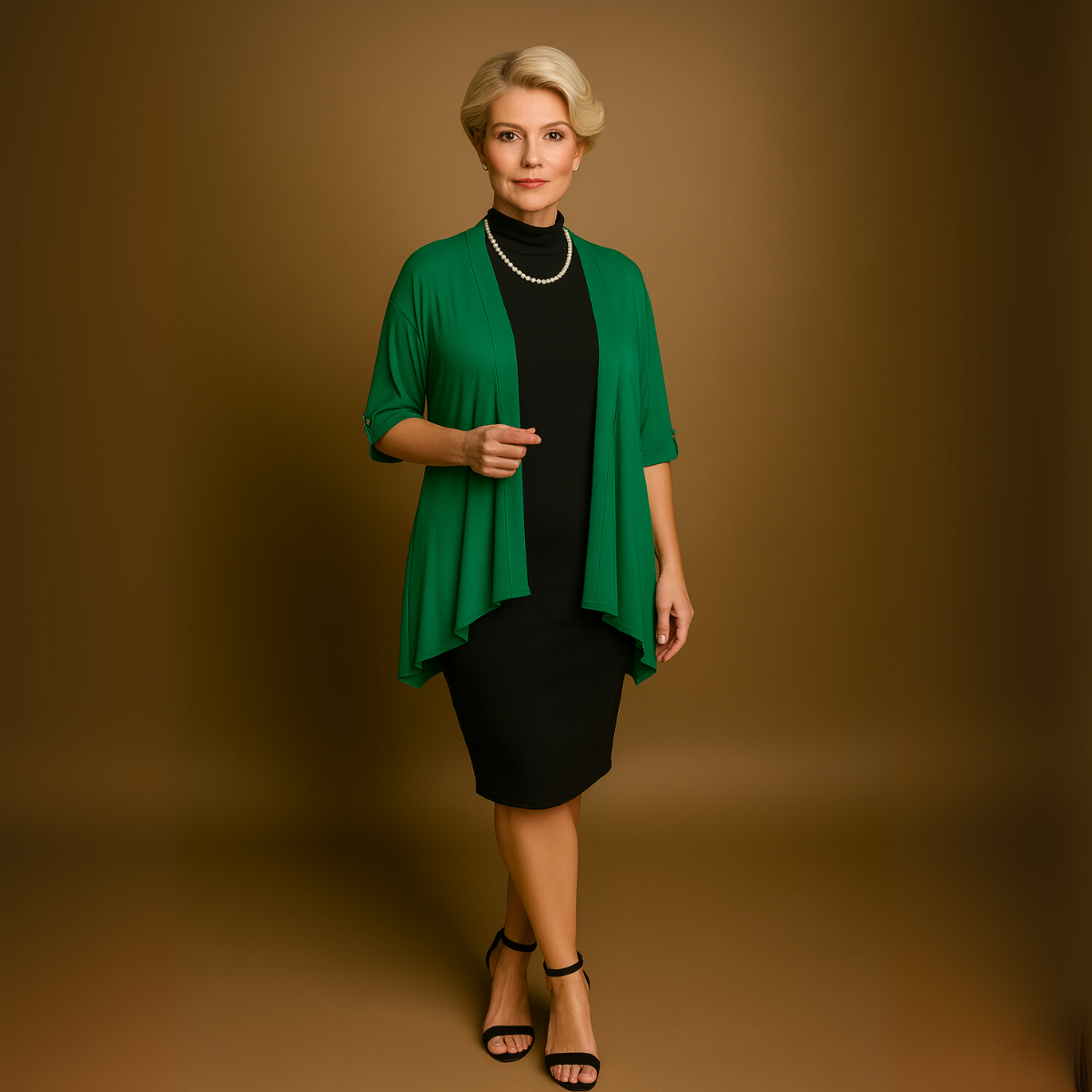 Dipped Hem Open Front Cardigan / Jacket