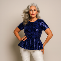 Sparkly Sequin Peplum Party Top