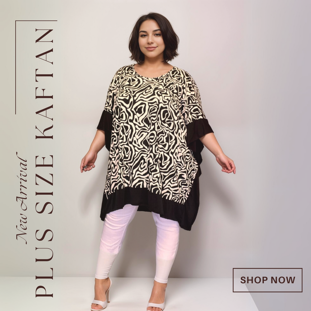 OVERSIZED SOFT STRETCHY KAFTAN WITH PANEL EDGING