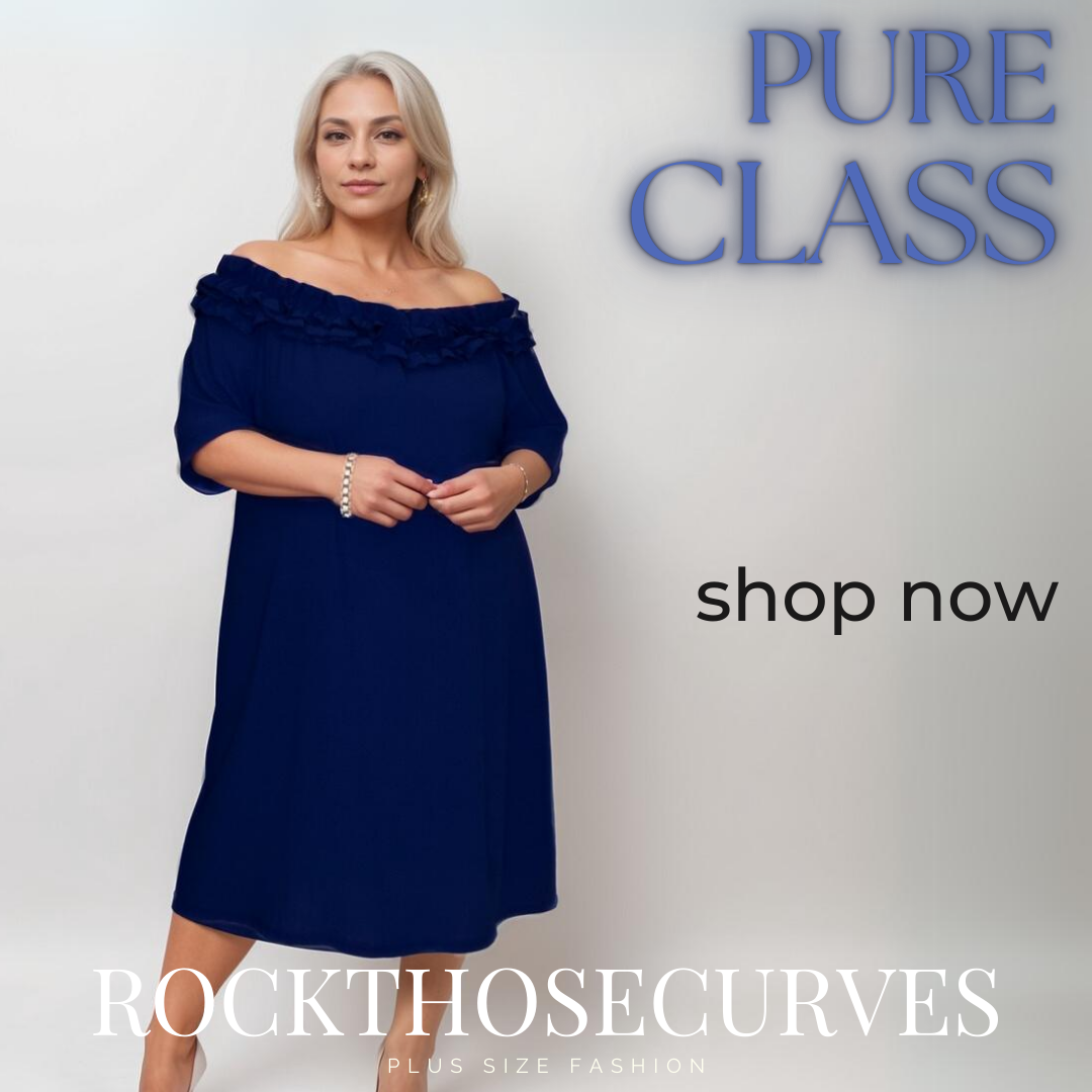 ROCKTHOSECURVES RUFFLED NECKLINE OFF SHOULDER LOOSE FITTING PRETTY DRESS