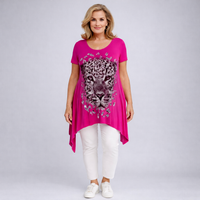 Hanky Hem Long Length Leopard Print Top