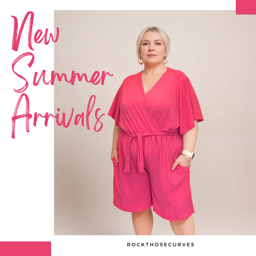 ROCKTHOSECURVES V NECK SHORTS JUMPSUITFUCHSIA / UK 16-18