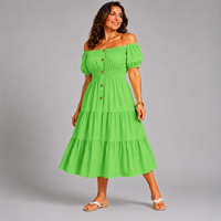 Off Shoulder Frilled / Layered Gypsy Dress