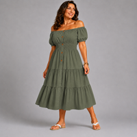 Off Shoulder Frilled / Layered Gypsy Dress
