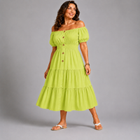 Off Shoulder Frilled / Layered Gypsy Dress