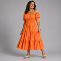 Off Shoulder Frilled / Layered Gypsy Dress