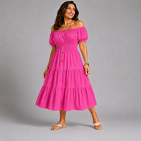 Off Shoulder Frilled / Layered Gypsy Dress