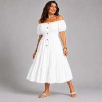 Off Shoulder Frilled / Layered Gypsy Dress
