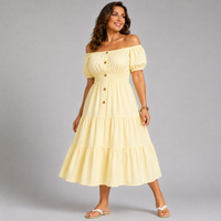 Off Shoulder Frilled / Layered Gypsy Dress