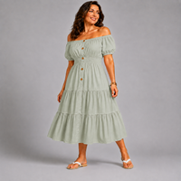 Off Shoulder Frilled / Layered Gypsy Dress