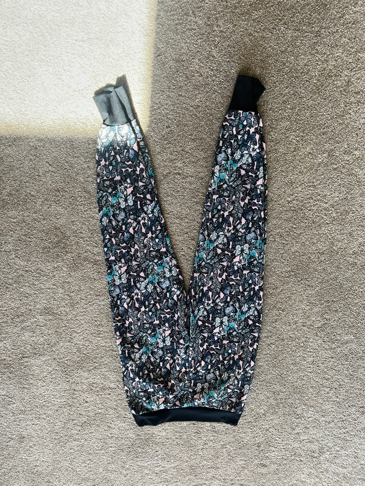 pink with blue butterfly pants