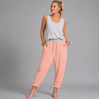 Plain Elastic Waist Joggers with Pockets