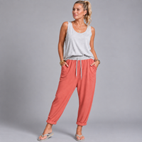 Plain Elastic Waist Joggers with Pockets