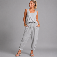 Plain Elastic Waist Joggers with Pockets