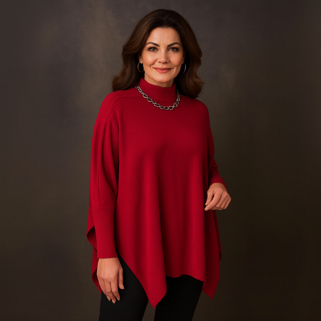 Fine Knit Turtle Neck Hanky Hem Jumper