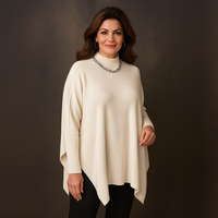 Fine Knit Turtle Neck Hanky Hem Jumper