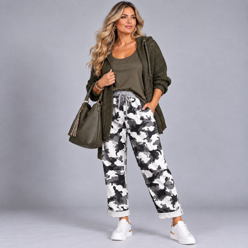 Camoflague Print Joggers with Pockets