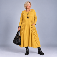 Heavy Cotton Midi Dress with Feature Pockets