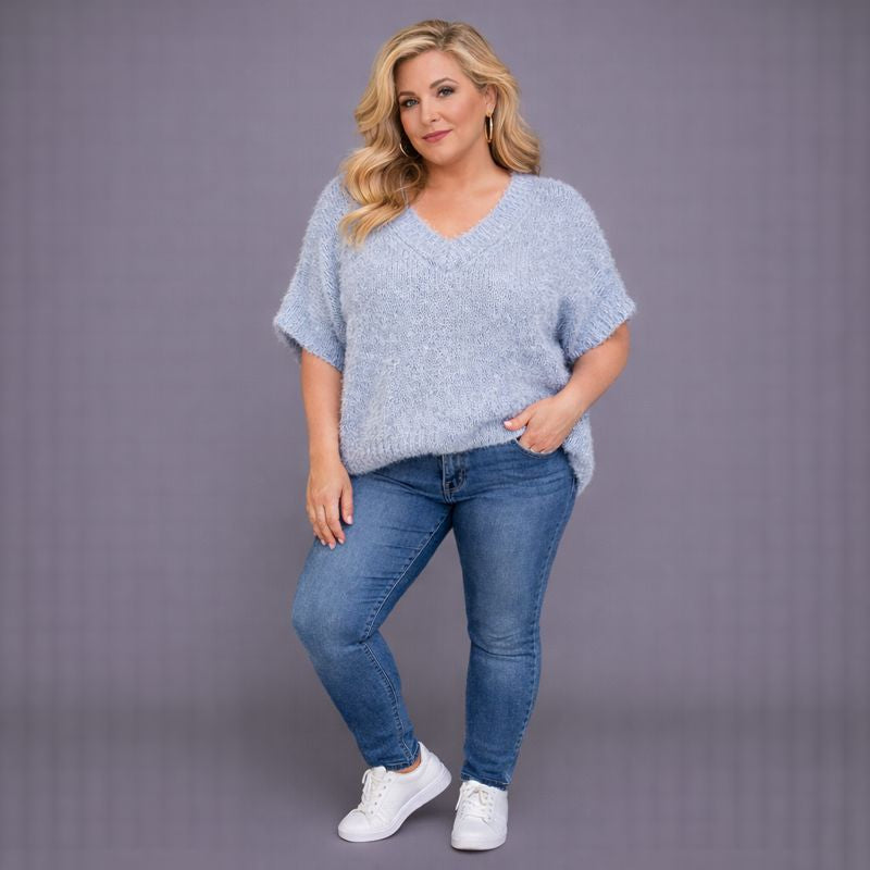 Super Soft Drop Shoulder V Neck Jumper