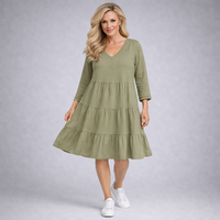 V-Neck Soft Stretchy Layered Dress
