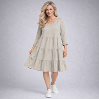 V-Neck Soft Stretchy Layered Dress