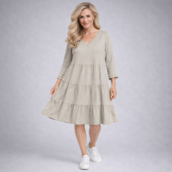 V-Neck Soft Stretchy Layered Dress