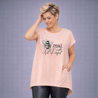 Bee Real Soft Cotton Cap Sleeve T-shirt With Pockets