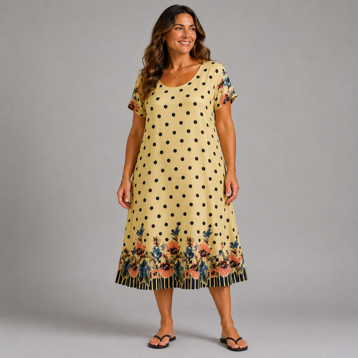 100% Cotton A line Short Sleeve Dress