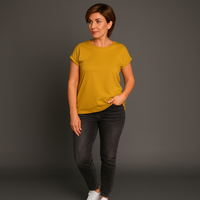 Premium Box Cut T-shirt with Roll Cap Sleeves