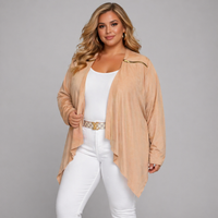 Suedette Waterfall Jacket with Feature Zip Shoulders