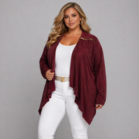 Suedette Waterfall Jacket with Feature Zip Shoulders