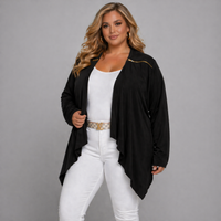 Suedette Waterfall Jacket with Feature Zip Shoulders