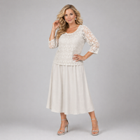 Star Lace Overlay A-line Dress