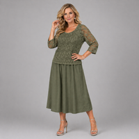 Star Lace Overlay A-line Dress
