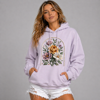 Premium Oversized Cotton Knitted Flower Print Hoodie