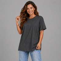 Plain Short Sleeve Long Length Cotton T-Shirt